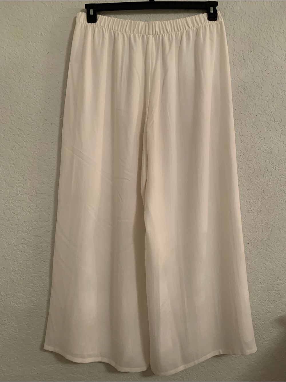NWT Eileen Fisher 100% Silk Elastic Waist Wide-Leg Pull-On Pants Size L $278 - Picture 2 of 9